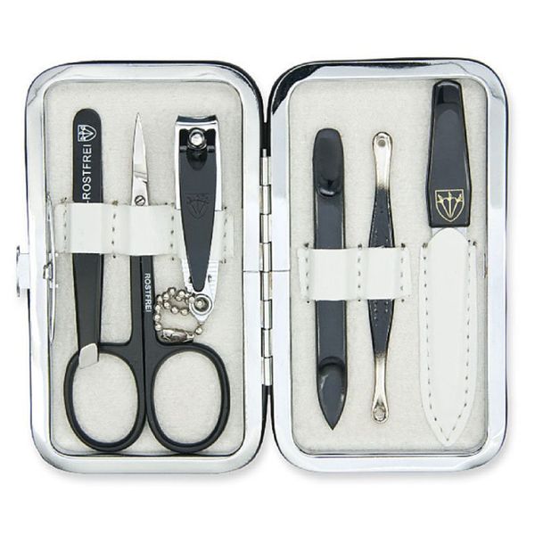 Kellermann 3 Swords Manicure Set BL 7847 MC SZ White Faux Leather – 6 Piece