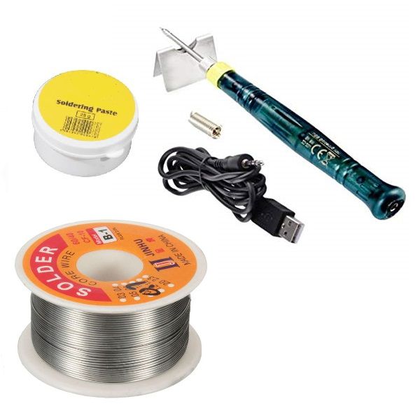 USB Soldering Iron Kit with Soldering Wire &amp; Flux