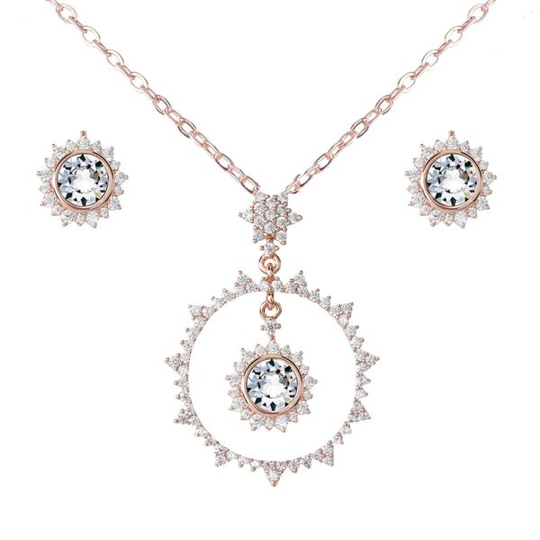 Civetta Spark Sunshine Jewellery Set- Swarovski Clear Crystal Rosegold