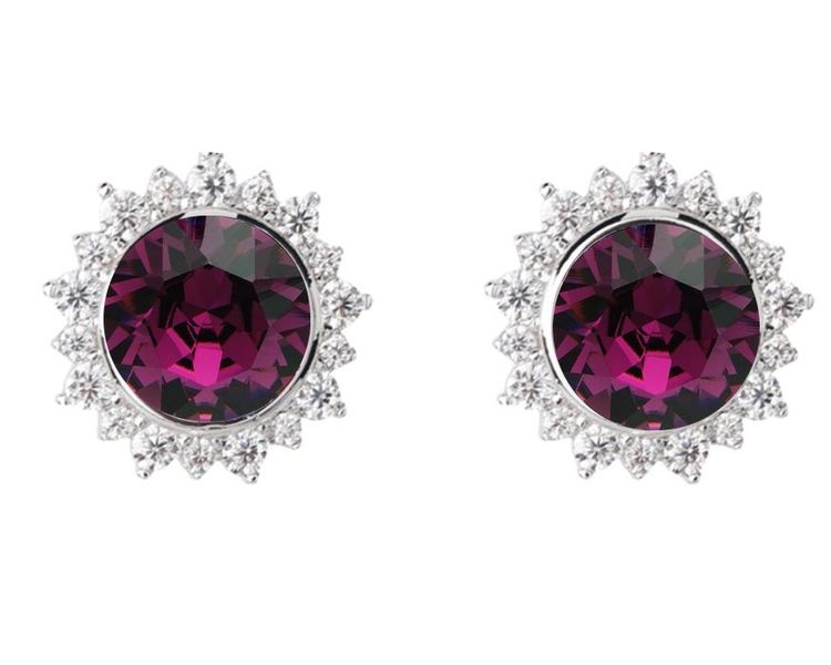 Civetta Spark Sunshine Studs - Amethyst Crystal Silver