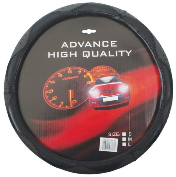 Grey And Black Waved Steering Wheel Cover