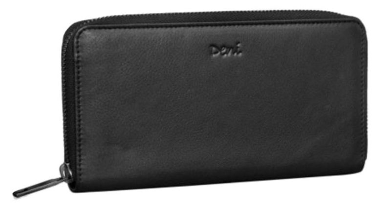Deni Zip Around Purse RFID protected with 8 card pockets Black