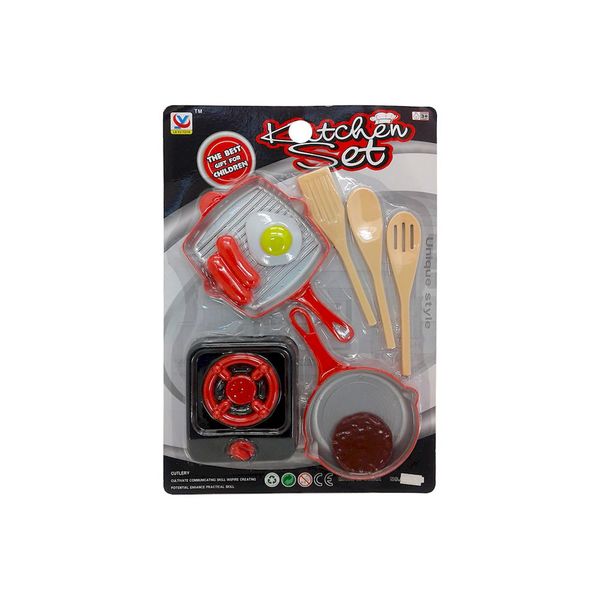 Kitchen Set With Black Stove