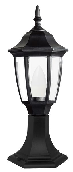 6 Panel Polypropylene Pillar Lantern with Beveled Clear Polycarbonate Cover