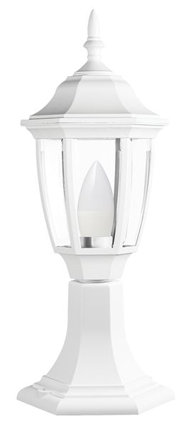 Bright Star Lighting 6 Panel Polypropylene Pillar Lantern with Beveled Clear Polycarbonate Cover