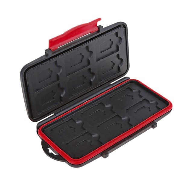 12 Slot Waterproof Memory Card Case Protector Cards Storage Box
