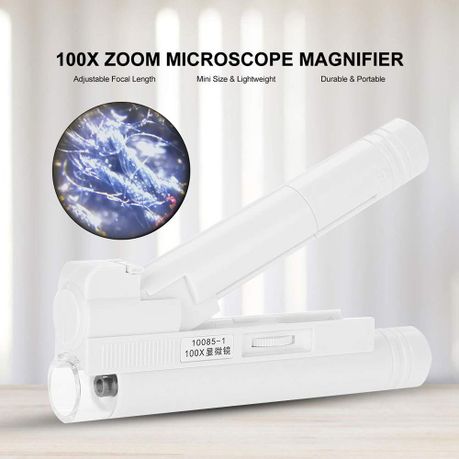 100X Pocket Microscope Adjustable Reading Illuminant Magnifier