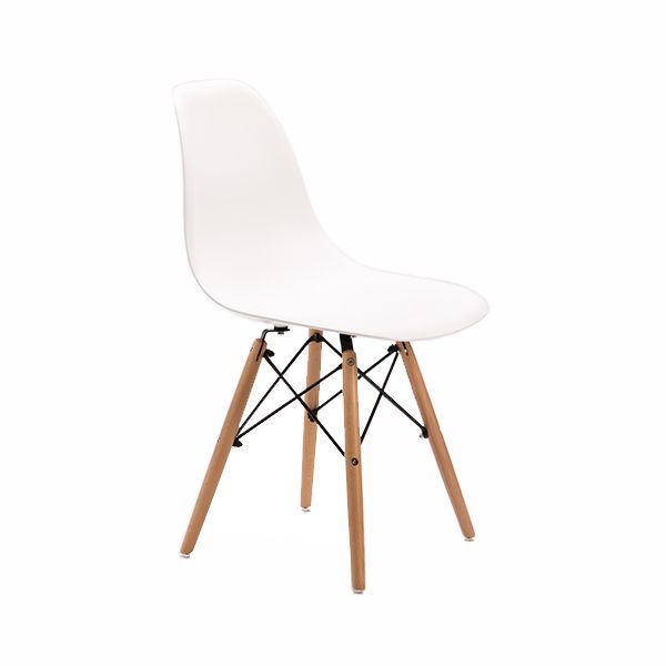 Chair - Emma Wooden Leg White Dining Chair