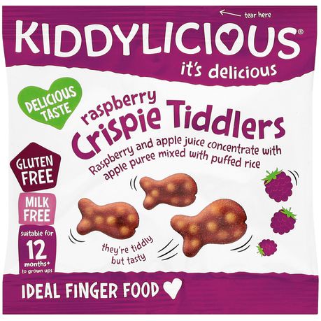 Kiddylicious Crispy Tiddlers, Raspberry, Infant Snack, 12 Months+, Mul