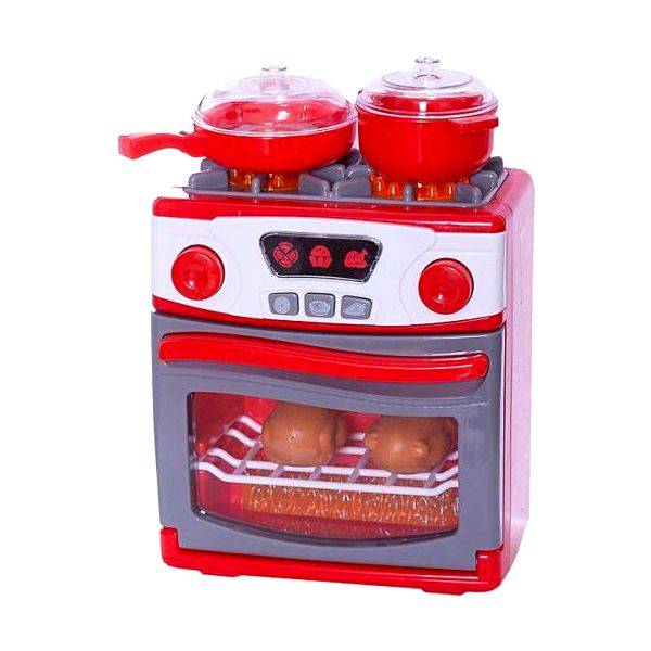 Battery Operated Toy Oven Playset with Cookware &amp; Food