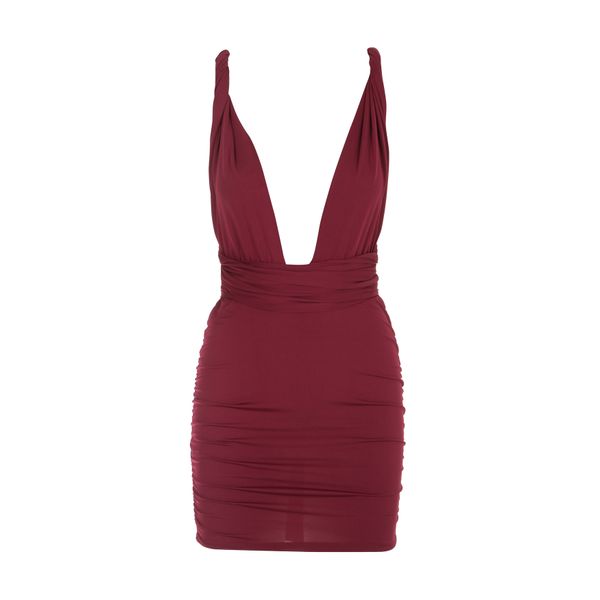 Less Cover Ups Mini Dress Maroon