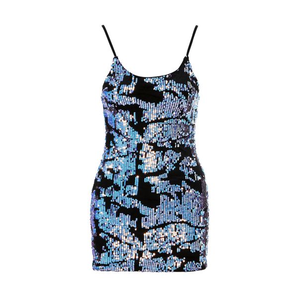 Command Attention Sequinned Dress Blue