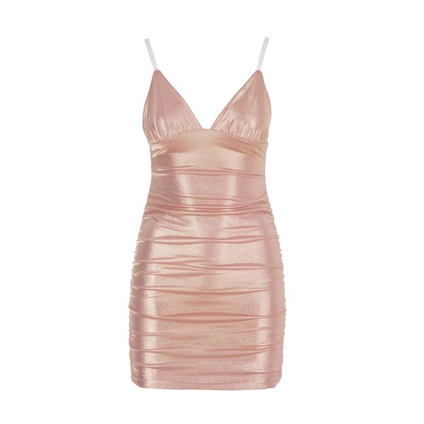 All That Shines Metallic Dress Pink