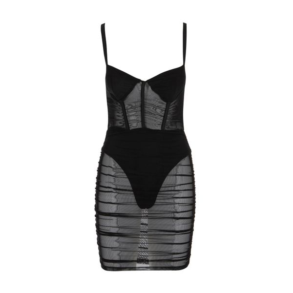 High Life Mesh Corset Dress Black