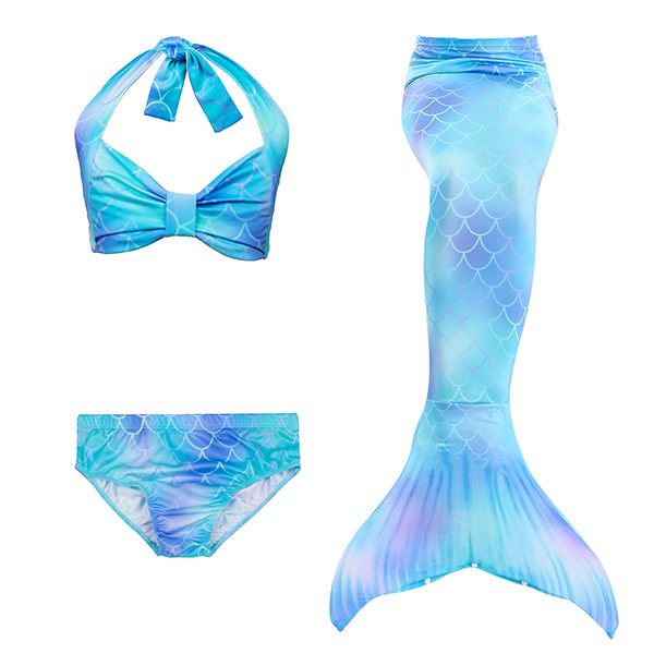 Iconix 3 Piece Kids Multi-Colour Blue Mermaid Bikini DH46