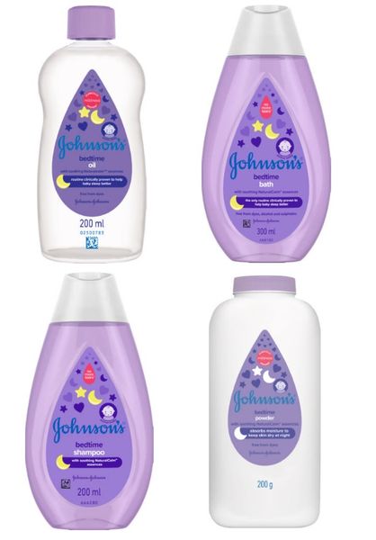 Johnson's - Bedtime Baby Combo Pack (Oil, Bath, Shampoo, Powder) - 4 Piece