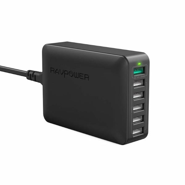 RAVPower 6 Port 60W 1xQC3.0|5xUSB Desktop iSmart Charger