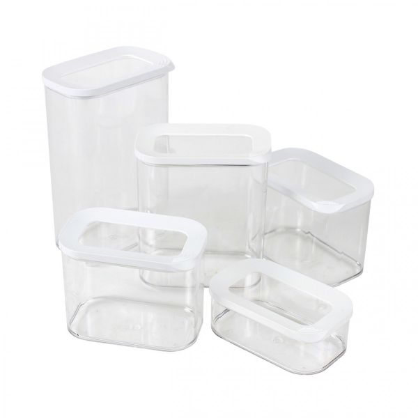 5 Piece Storage Container Set - Window Lid Airtight Food Storage Containers