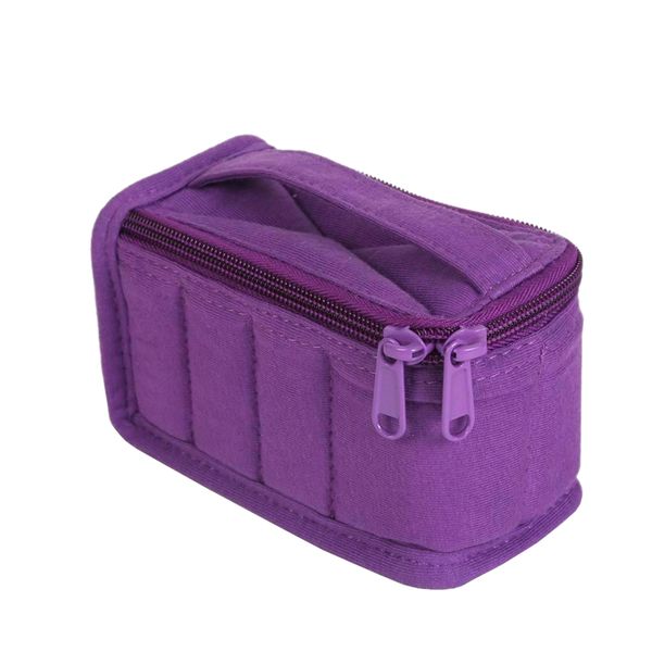 Portable Essential Oils Storage Bag for 8 Bottles - Purple