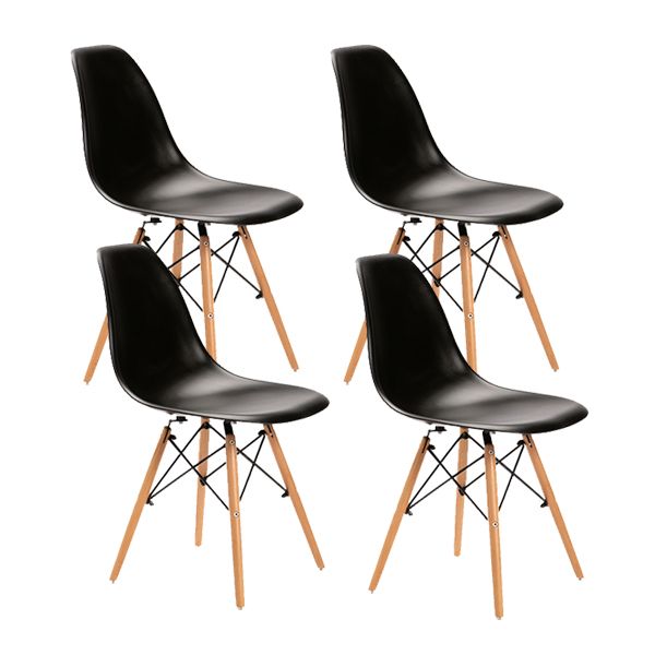 Chair - Emma Wooden Leg Black Dining Chair Set of 4