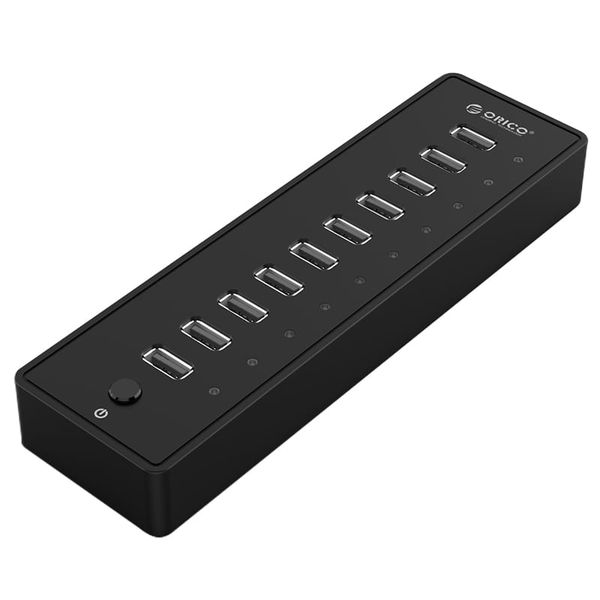 Orico 10 Port 30W Additional Power USB2.0 Hub Black