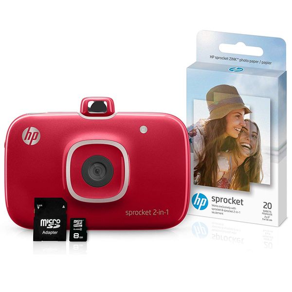 HP Sprocket 2-in-1 Smartphone Printer &amp; Camera Red (Parallel Import)