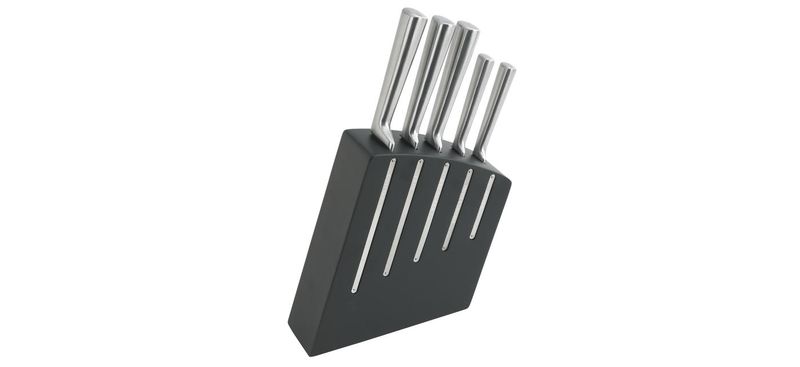 Jean Dubost Kimono Kitchen Knife Set &amp; Black Knife Block