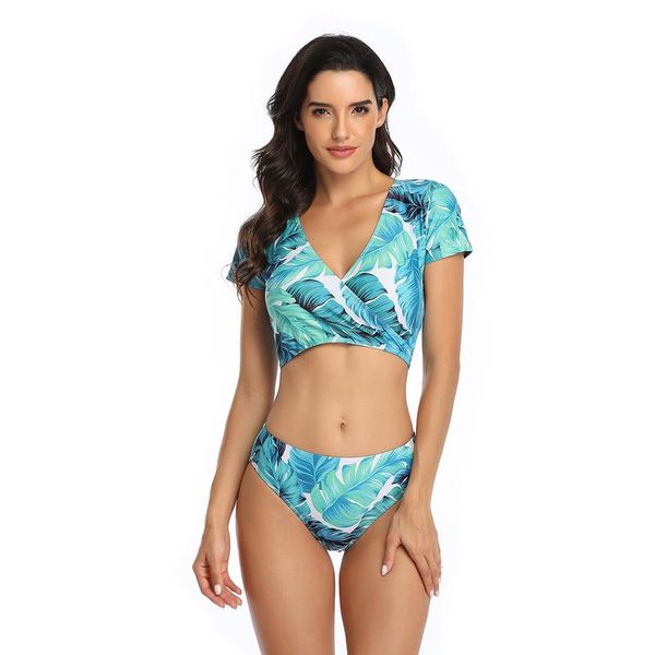 Iconix Mom Blue Lagoon Crop Bikini Set