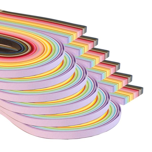 Paper Quilling Strips Set - 6 packages, 5mm in width, 36 colours