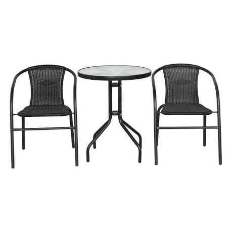 bistro set with comfortable chairs