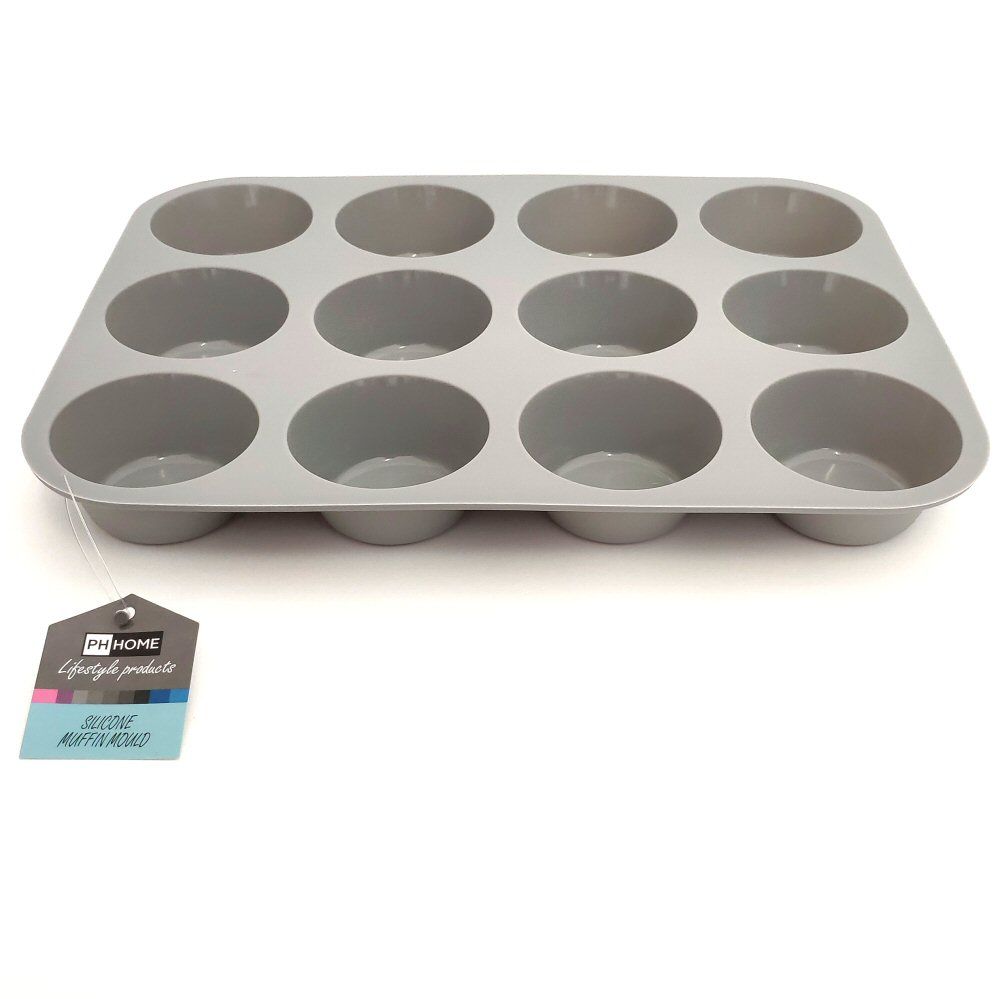 Hua You Silicone Muffin Mould - Pack of 6 (Multicolour, 4-inch)