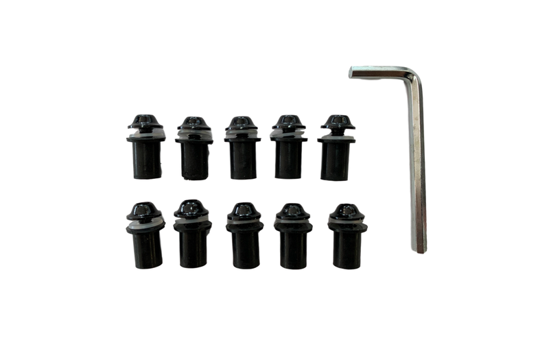 Rotracc Black Motorcycle Screen Bolts image