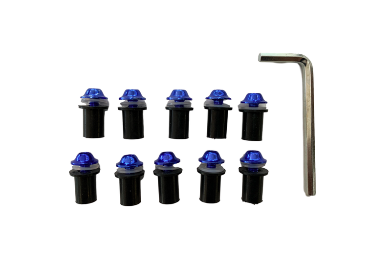 Rotracc Blue Motorcycle Screen Bolts image