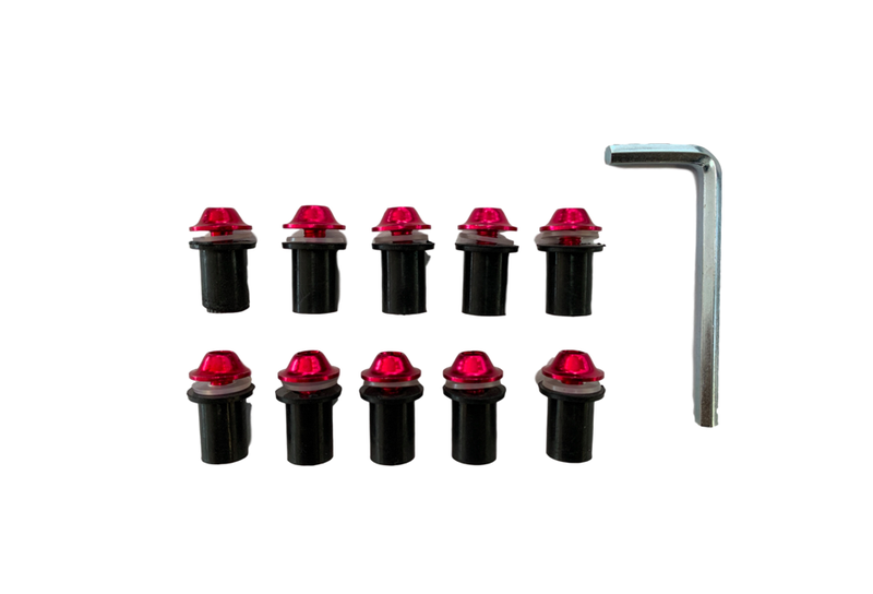 Rotracc Red Motorcycle Screen Bolts image