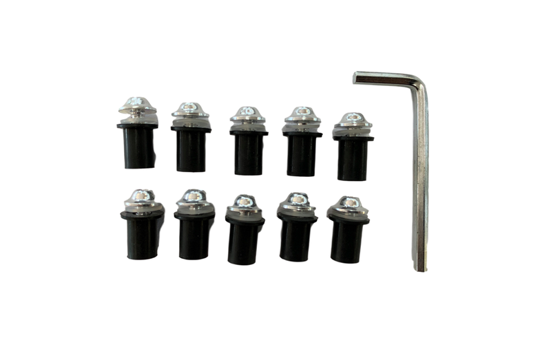 Rotracc Silver Motorcycle Screen Bolts