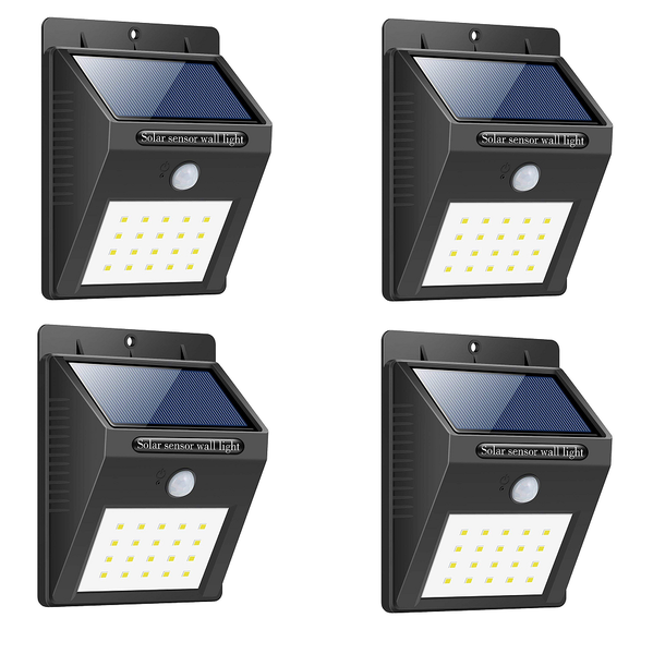 JB Luxx Solar Powered LED Wall Light with CDS Night Sensor - Set of 8