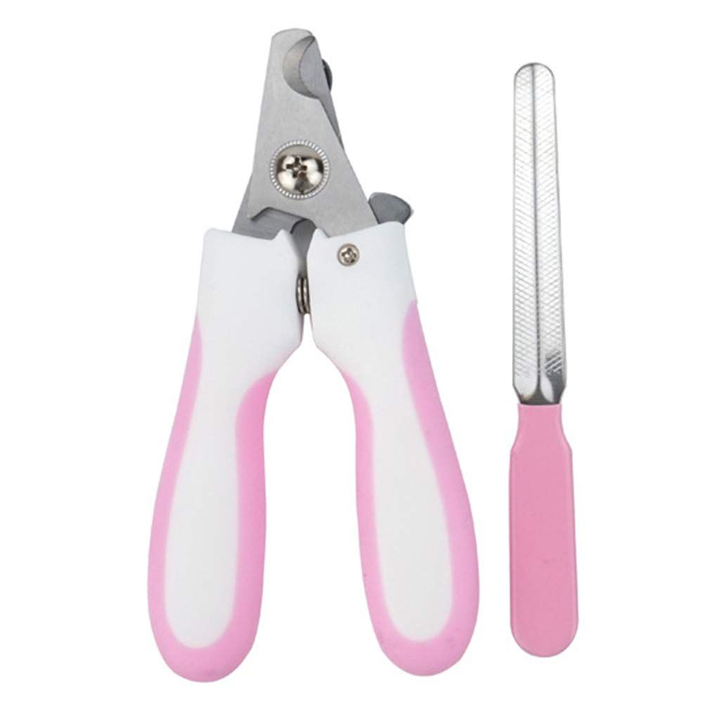 Professional Pet Nail Clippers With Nail File Kit Set (Size:L)-Pink ...