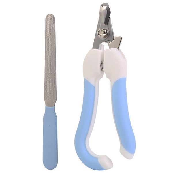 Professional Pet Nail Clippers Grooming Trimmer Set - Blue (Size: L)