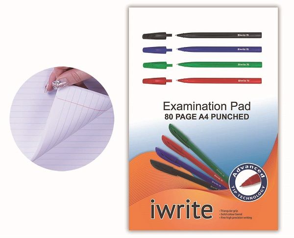 Treeline Exam Pads 80 Sheet Feint &amp; Margin - Punched - Pack of 10