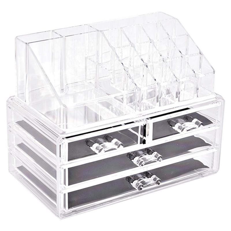 Clear Make Up Organiser and Cosmetic Storage Box - 4 drawer | Buy ...