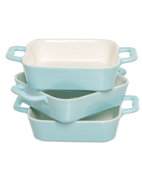 George &amp; Mason - Blue Square Ceramic Platter - Set of 3