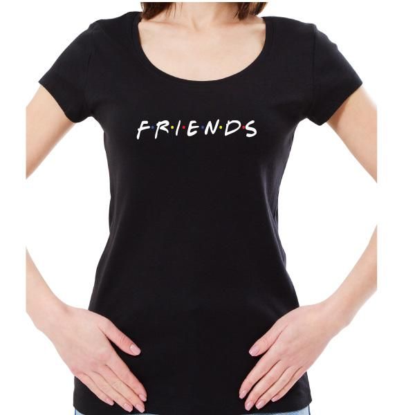Friends-T shirt-Ladies- Black