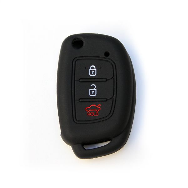 Silicone Car Key Protector - Hyundai Flip Key Type 2 - Black