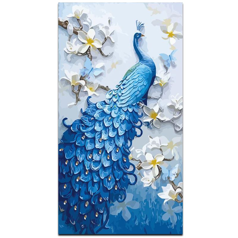 Paint by Numbers for Adults Peacock with Flowers Buy Online in
