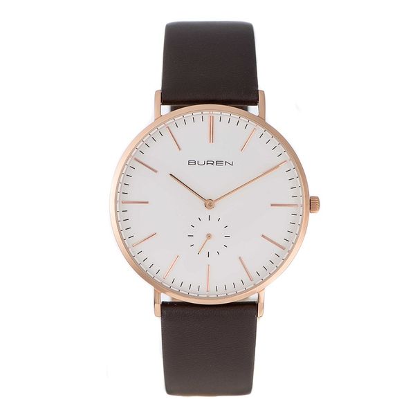 Mens Elegant Buren Watch Brown Strap - B0016G3