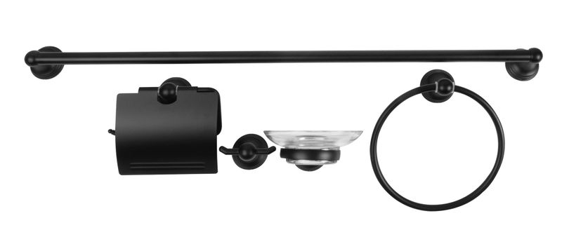 Wildberry - 5 Piece Matt Black Bathroom Accessory Set