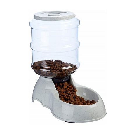 Self Dispensing Large Automatic Gravity Pet Dog Cat Food Feeder 3.8L Grey Daily Sale Shop