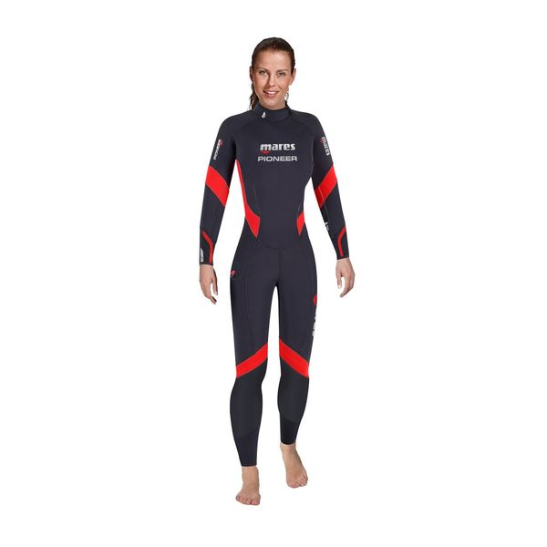 Mares She Dive Pioneer 5mm Back Zip Wetsuit - Black/Red - XXS