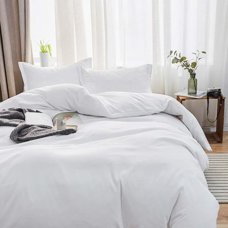 Wrinkle Resistant Luxury Hotel Duvet Cover Set Double White Buy