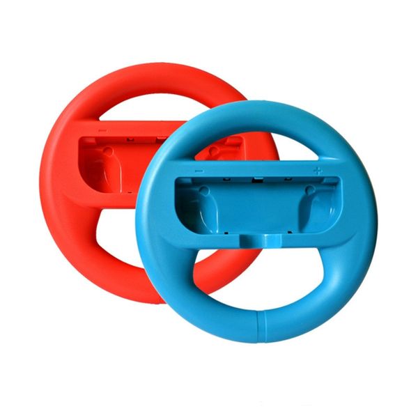 2x Steering Wheels Compatible with Nintendo Switch Joy-Con (Red &amp; Blue)